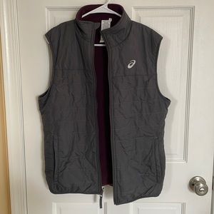 Dark Gray and maroon ASICS reversible vest